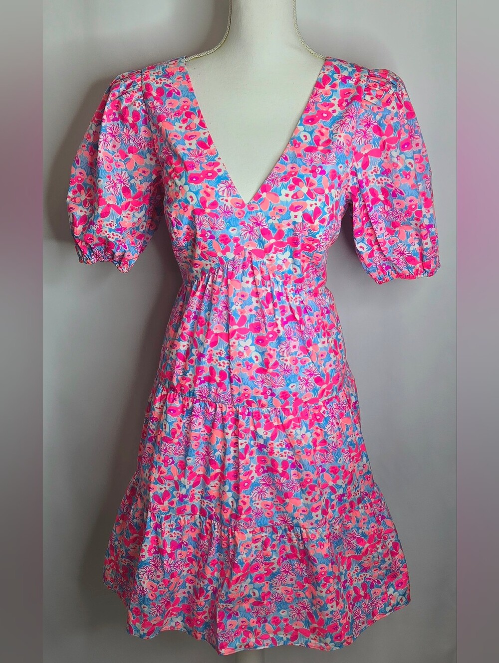 Lilly Pulitzer Nalani Aura Pink Baby Bloomer Floral Cotton Dress Pockets NWT 10